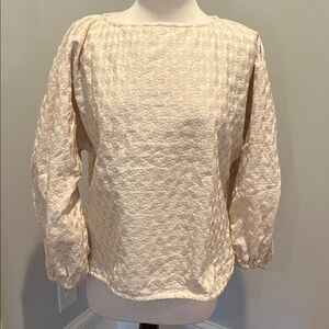 ANN MASHBURN Cream Textured Blouse